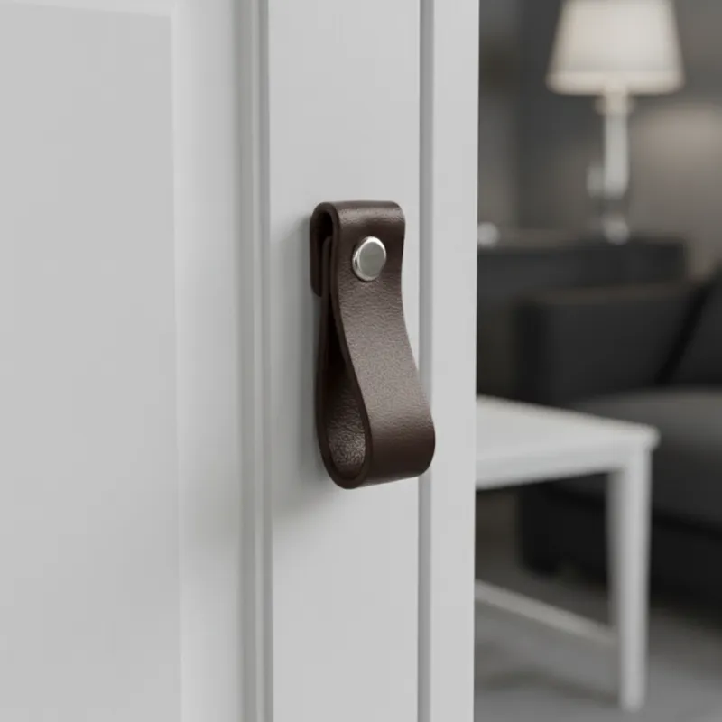 Kožna ručka gumb DOLCE Mini / Tamnosmeđa