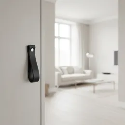 Kožna ručka gumb DOLCE Maxi / Crna