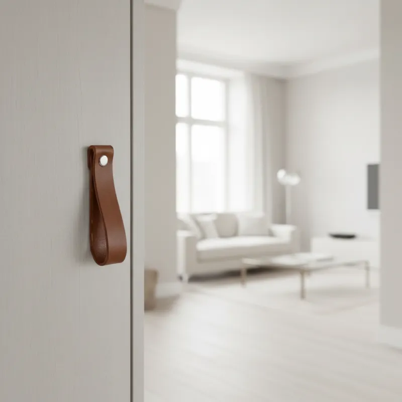 Kožnata ručka gumb DOLCE Maxi / Smeđa