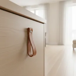 Kožnata ručka gumb DOLCE Maxi / Smeđa