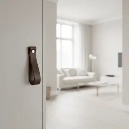 Kožnata ručka gumb DOLCE Maxi / Tamno smeđa