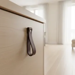 Kožnata ručka gumb DOLCE Maxi / Tamno smeđa