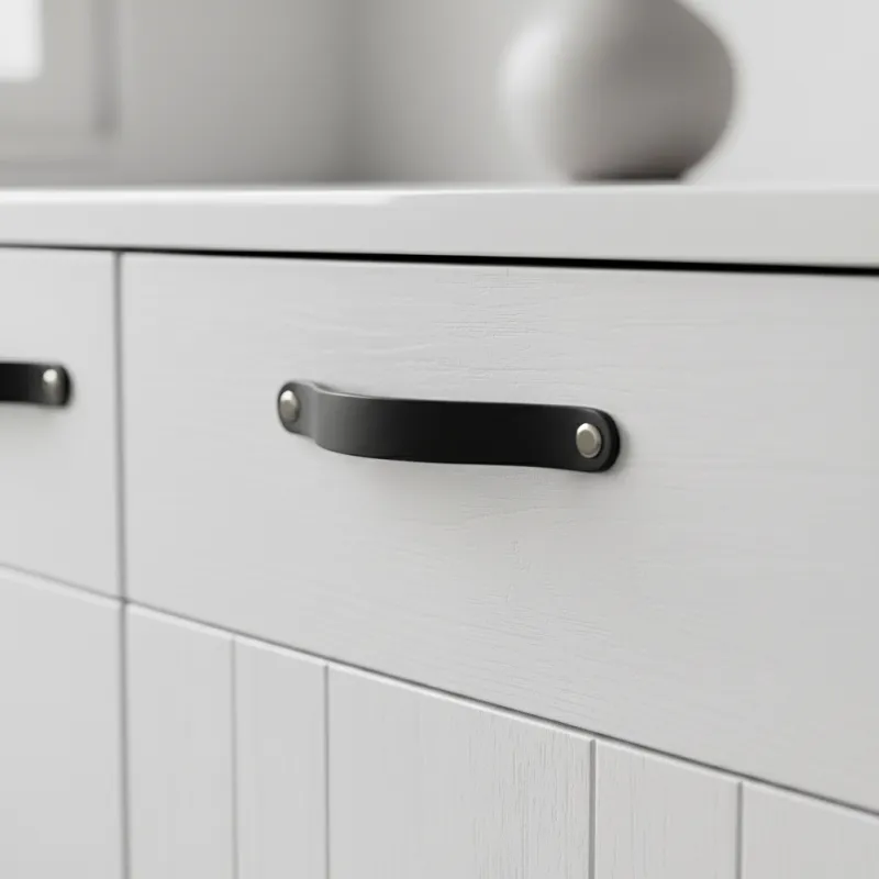 Kožna ručka DOLCE OVAL / Crna