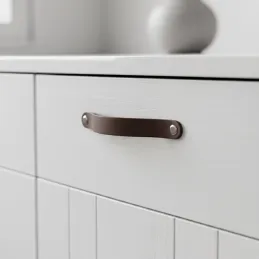 Kožna ručka DOLCE OVAL / Tamnosmeđa