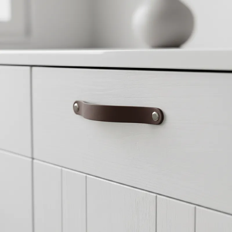 Kožna ručka DOLCE OVAL / Tamnosmeđa