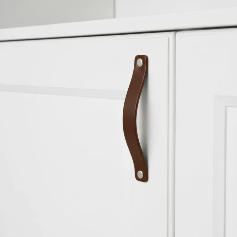 Kožnata ručka DOLCE / Tamno smeđa