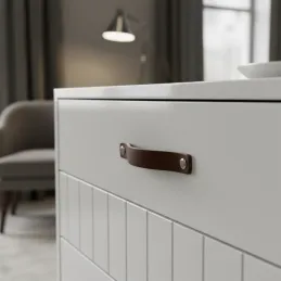 Kožnata ručka DOLCE / Tamno smeđa