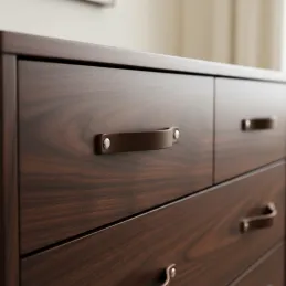 Kožnata ručka DOLCE / Tamno smeđa