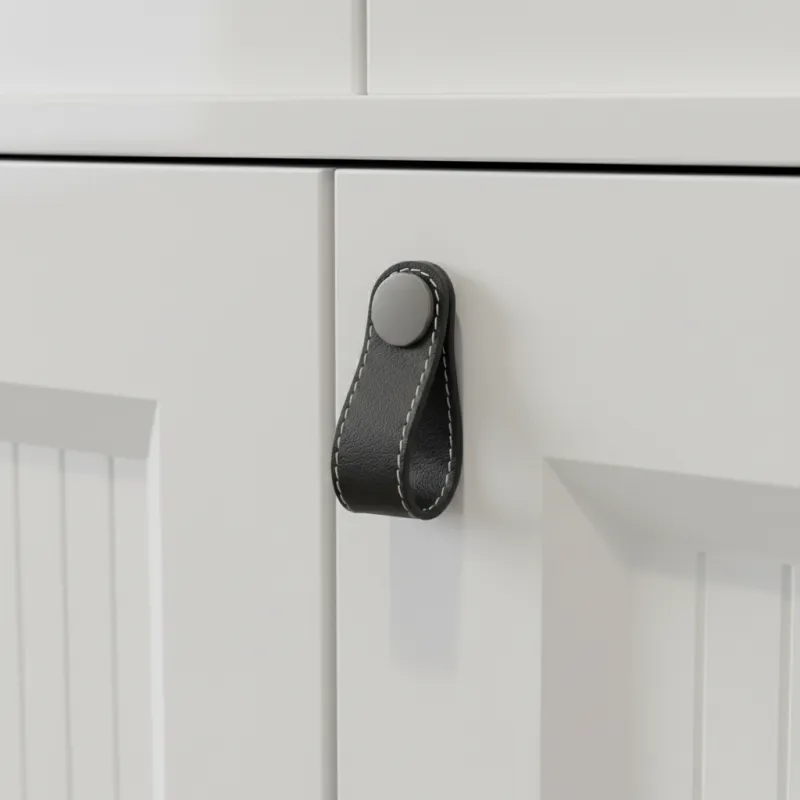 Ručka za gumb CASE / Crna koža