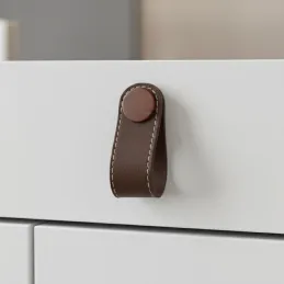 Ručka gumb CASE / Smeđa koža