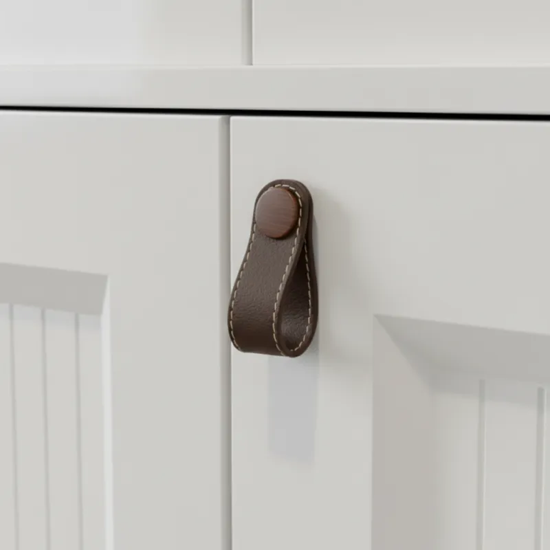 Ručka gumb CASE / Smeđa koža