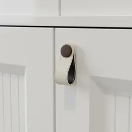 Ručka gumb CASE / Bijela koža