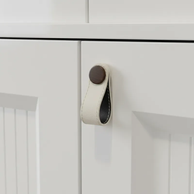 Ručka gumb CASE / Bijela koža