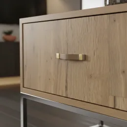 Kožna ručka DALLAS / Smeđa koža - zlatni završetak