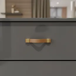 Kožna ručka DALLAS / Smeđa koža - zlatni završetak