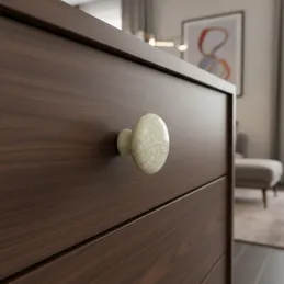 Gumb FRAGILE / Napuknuti porculan krem