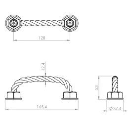 Ručka SPACCATA / Starocrna