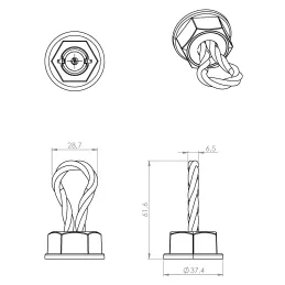 Ručka knopka SPACCATA / Starocrna