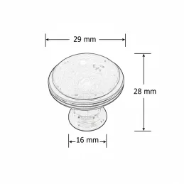 Ručka knopka ARLES / Sjajni mesing patina