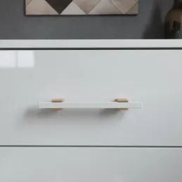 Drvena ručka LEO / Bijela - prirodni hrast