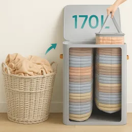 Košara za rublje MYSTIC 170L / Crna