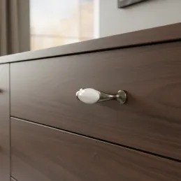 Ručka GAUDIA / Starosrebrna + vanilija porculan