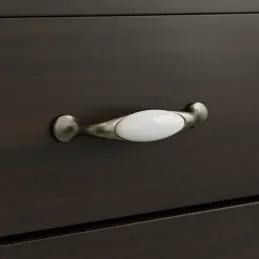 Ručka GAUDIA / Starosrebrna + vanilija porculan