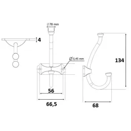 Namještajna vješalica PORTO / Bakar patina
