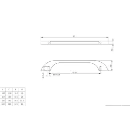 Ručka DARA / Brušeno zlato