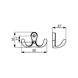 Vješalica MIKEL S / Mjedena patina