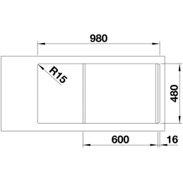 Kamniti sudoper Blanco FARON XL 6 S / Kava