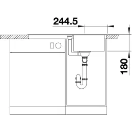 Kameninovski sudoper Blanco FAVUM 45 S / Siva vulkan