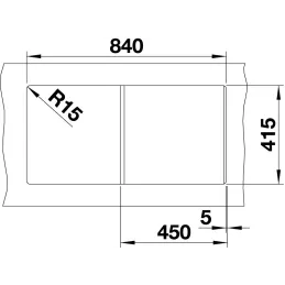 Kameninški sudoper Blanco FAVUM 45 S / Kava