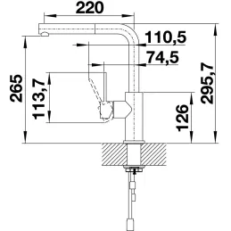 Baterija Blanco LANORA / polirani nehrđajući čelik