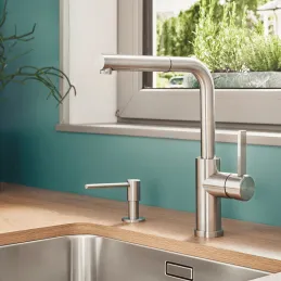 Baterija za ispod prozora Blanco LANORA S- F s tušem / Polirani nehrđajući čelik