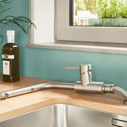 Baterija za ispod prozora Blanco LANORA S- F s tušem / Polirani nehrđajući čelik