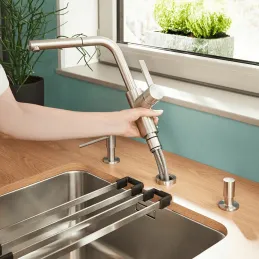 Baterija za ispod prozora Blanco LANORA S- F s tušem / Polirani nehrđajući čelik