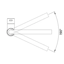 Baterija za ispod prozora Blanco LANORA S- F s tušem / Polirani nehrđajući čelik