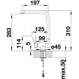Baterija Blanco LARESSA F / krom / za ugradnju ispred prozora