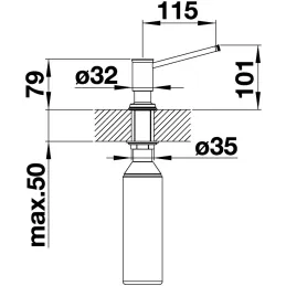 Dozator deterdženta Blanco LIVIA / Satin zlatna