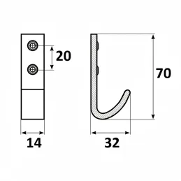 Namještajna kuka FIT Mini / Crna mat
