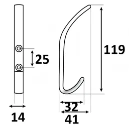 Namještajna vješalica FIT Maxi / Crna mat