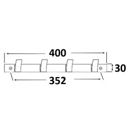 Vješalica za zid AVALION XL / Crna mat
