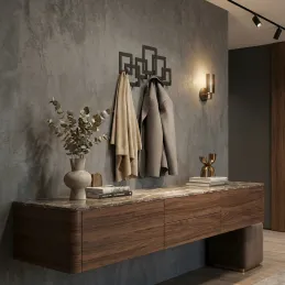 Dizajnerski zidni vješalica QUADRO / Crna mat