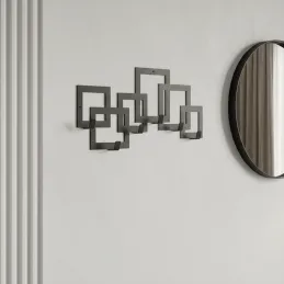 Dizajnerski zidni vješalica QUADRO / Crna mat