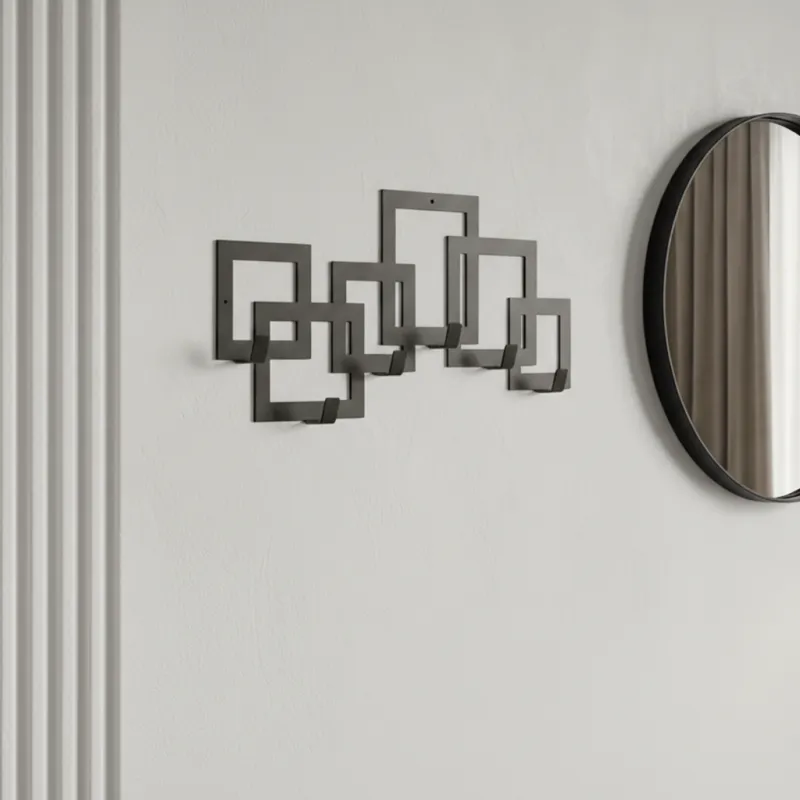 Dizajnerski zidni vješalica QUADRO / Crna mat