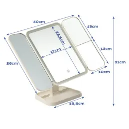 Kozmetičko ogledalo s LED svjetlom i organizatorom TREND / Krem