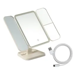 Kozmetičko ogledalo s LED svjetlom i organizatorom TREND / Krem