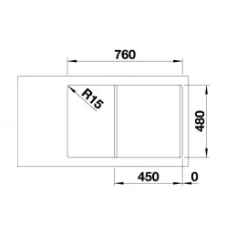 Kameninjski sudoper Blanco LEGRA 45 S / Antracit