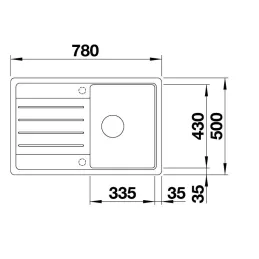 Kamen sudoper Blanco LEGRA 45 S / Kava
